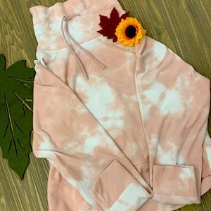 Light pink and white fleece